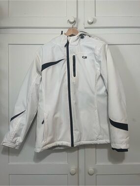 CB Sports White Hooded Ski / Snowboard Jacket – Women’s XL